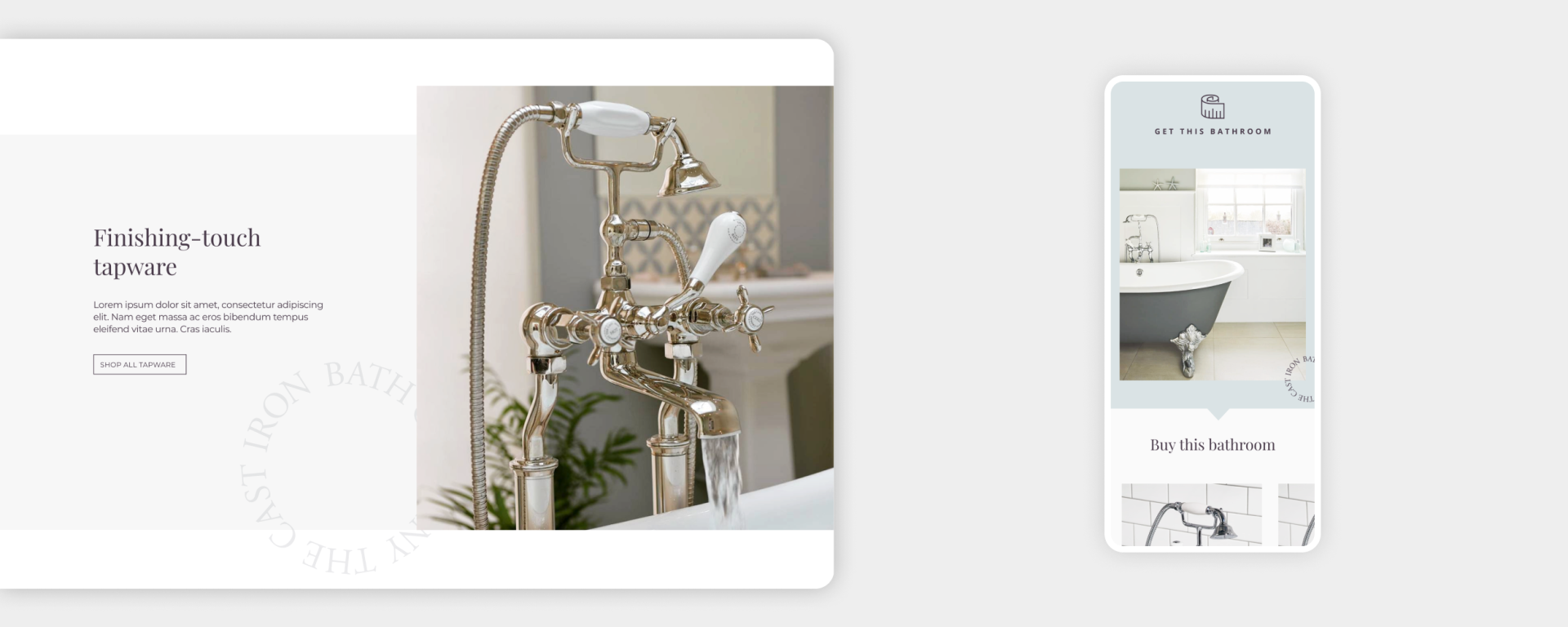 Cast Iron Baths Website Desktop and Mobile screens