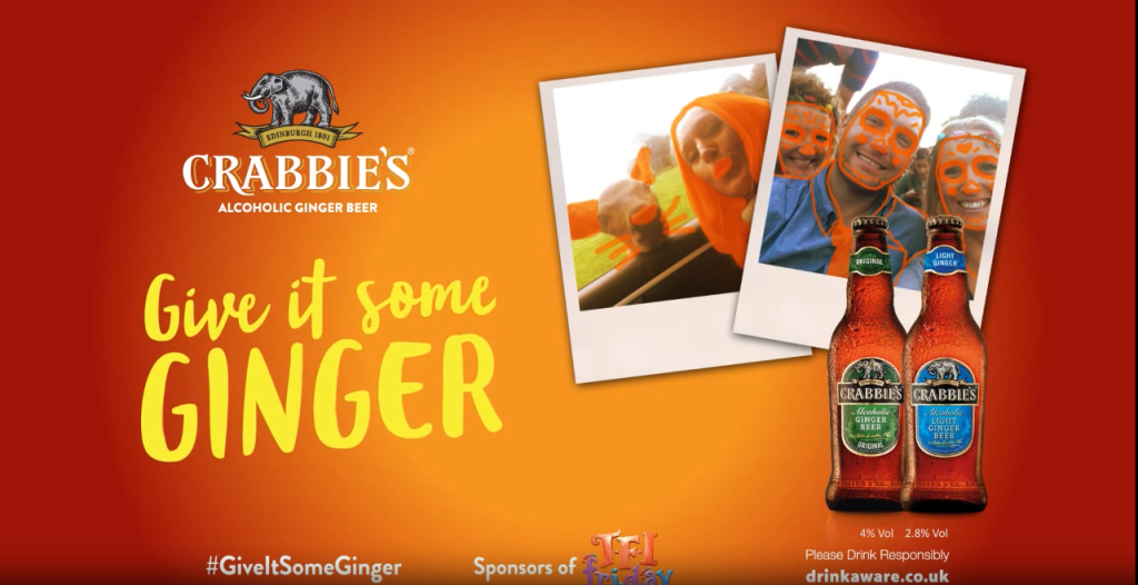 Crabbies Advert Screenshot - Give it Some Ginger advert