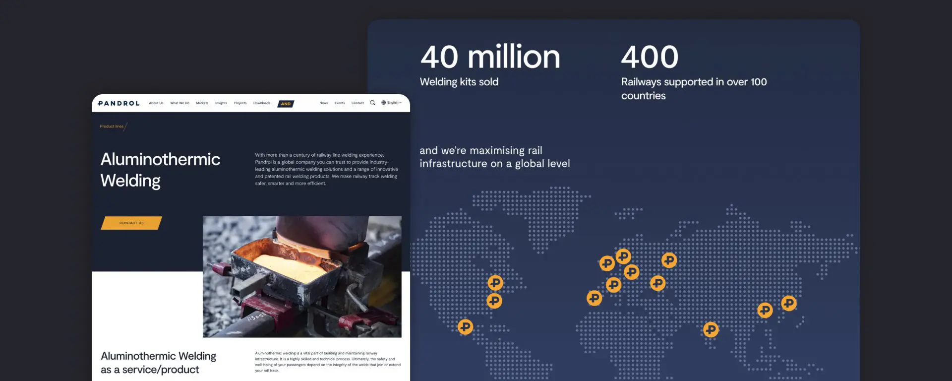 Pandrol Website Product Page and About Page