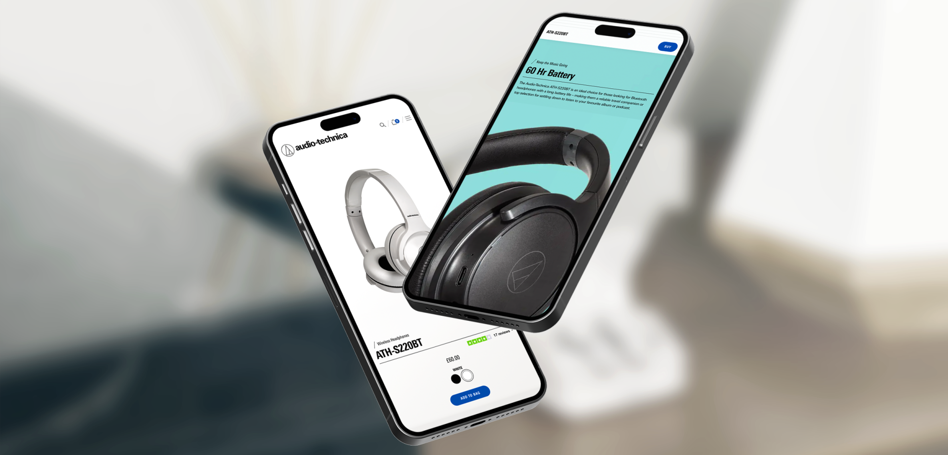 Audio Technica Mobile Website Display