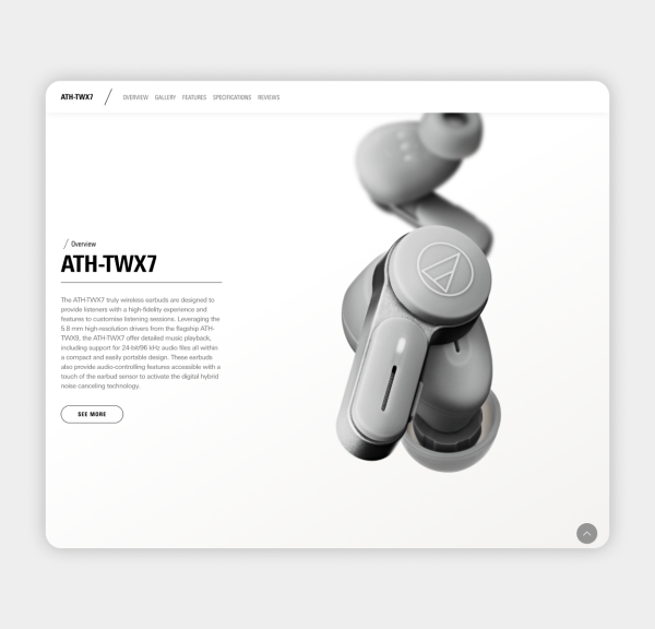 Audio Technica Website Product Page