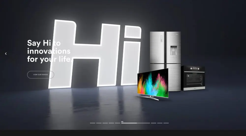 Hisense Website Homepage banner