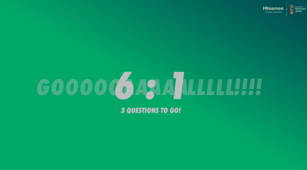 Hisense Website Incredible Moments Video Quiz Screenshot