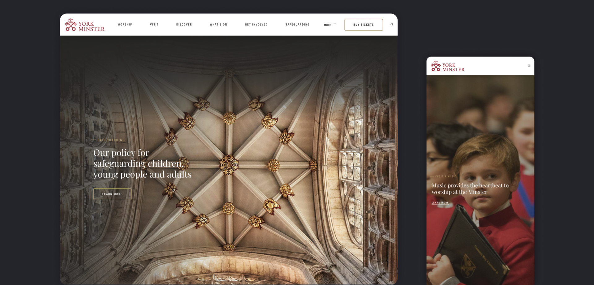 York Minster Website Desktop and Mobile