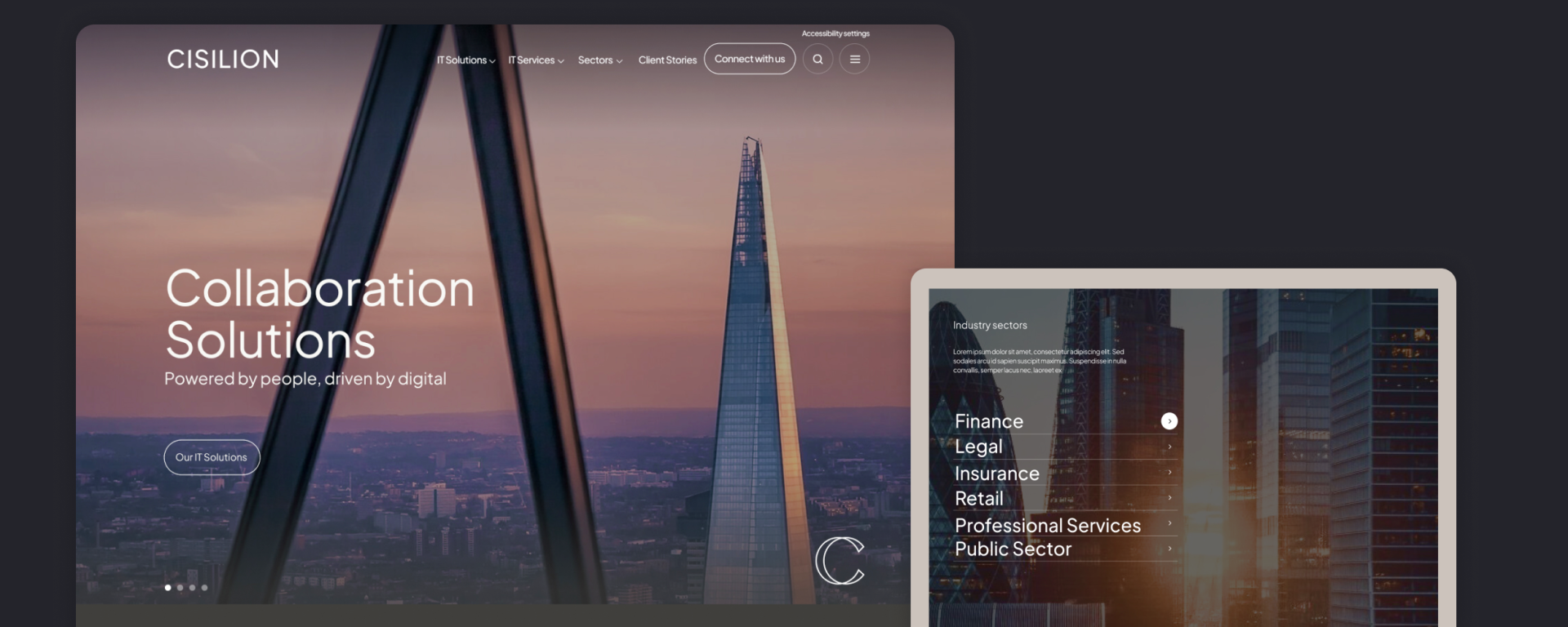 Cisillion Website Homepage