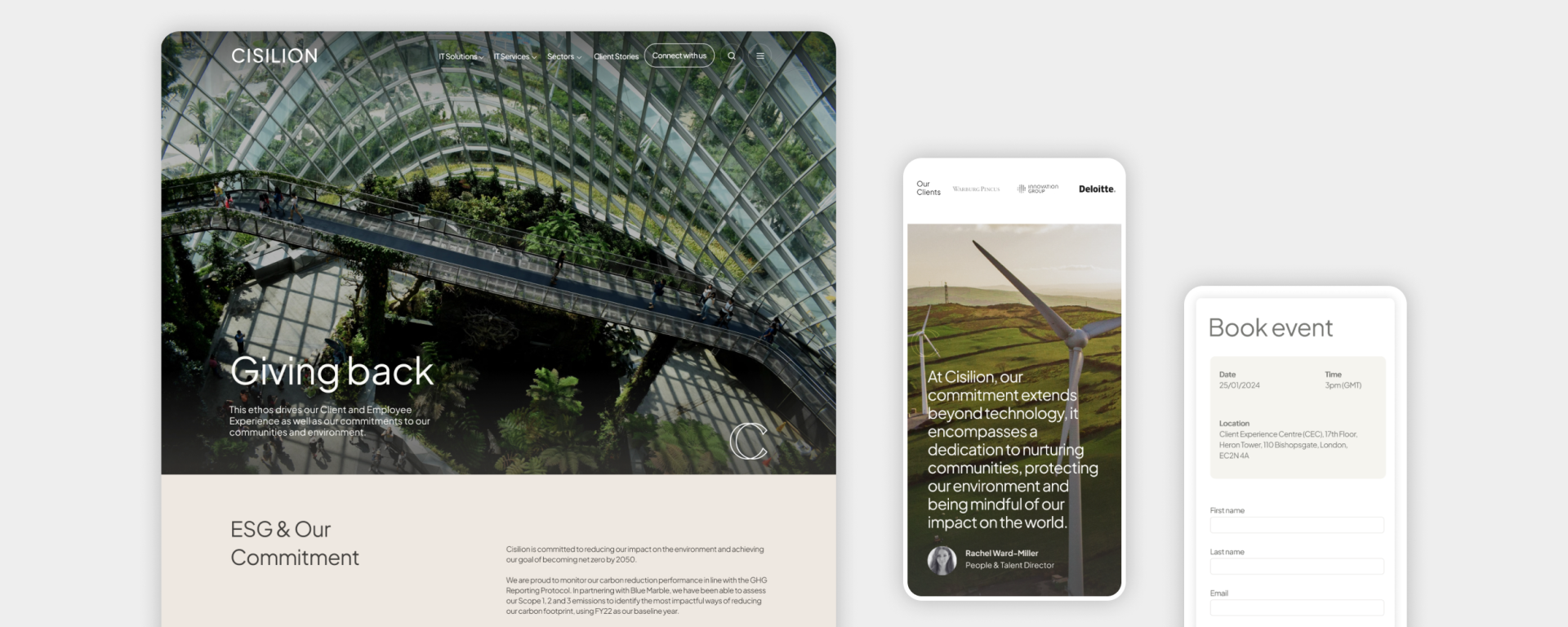 Cisillion Website Desktop and Mobile screens