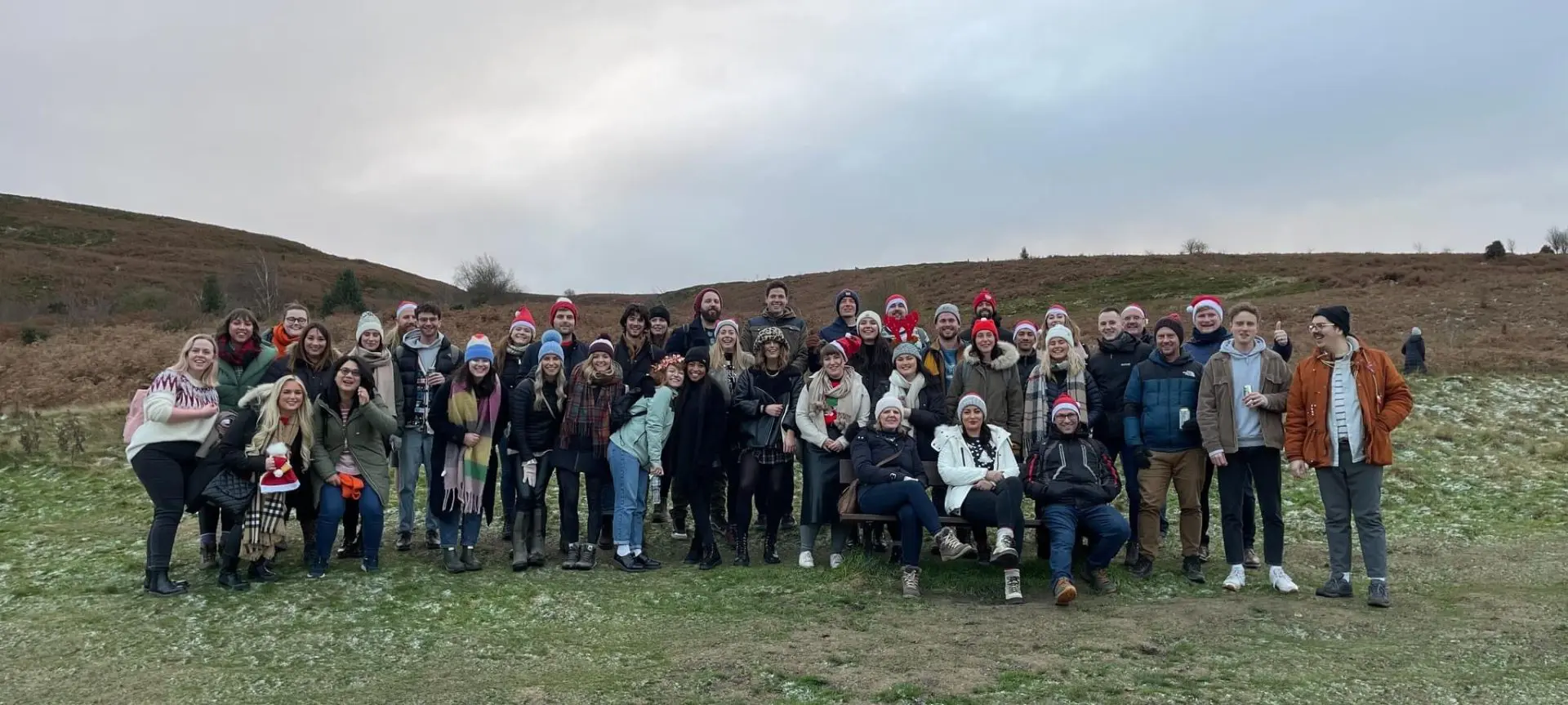 Ponderosa team on Ilkley Moor for Christmas party