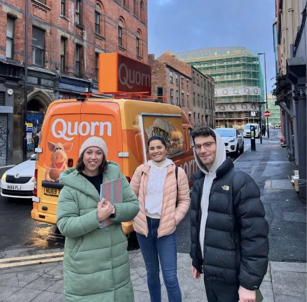 Ponderosa team on street at a Quorn video shoot