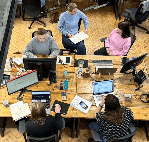 Overhead shot of Ponderosa office