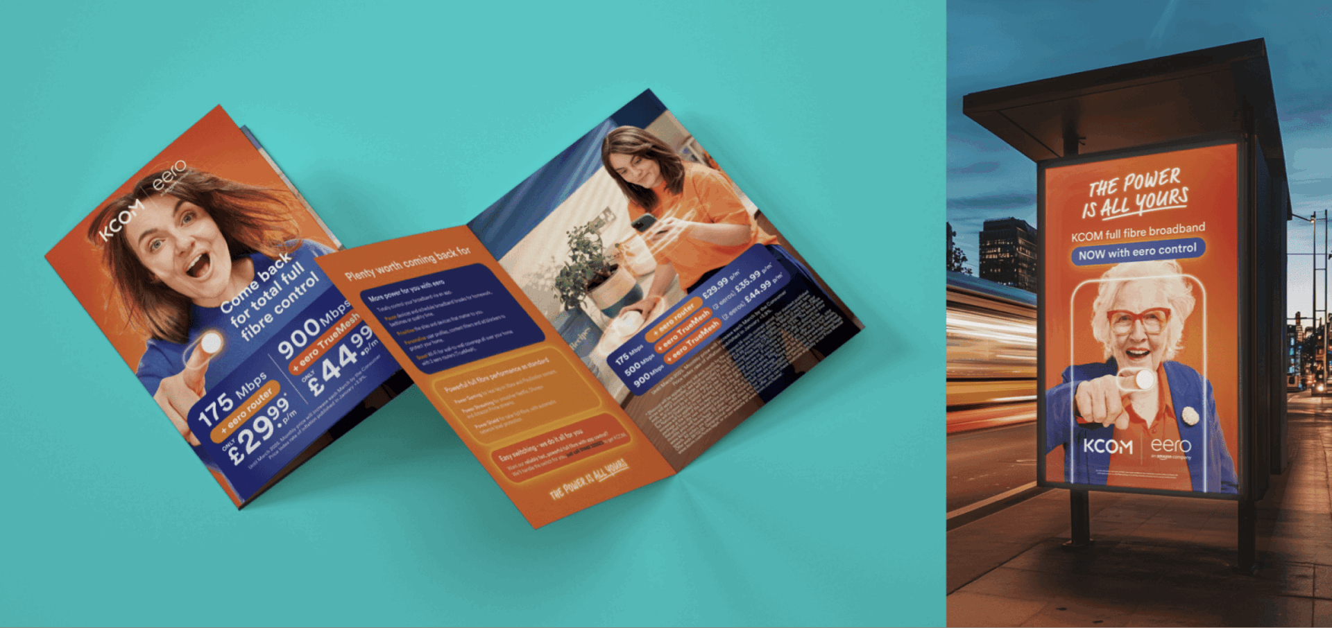 KCOM brochures and print ad on bus stop