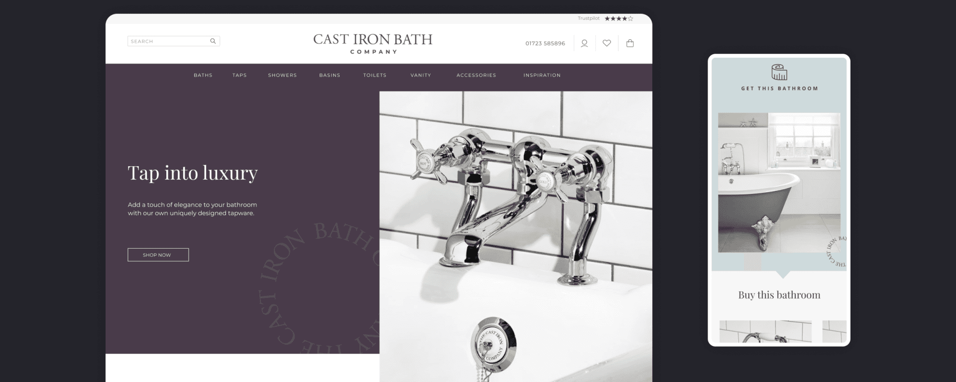 Cast Iron Baths Website Homepage