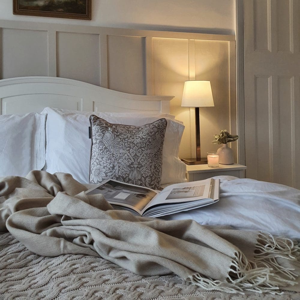 DUSK Sylvieathome Instagram post - unmade bed