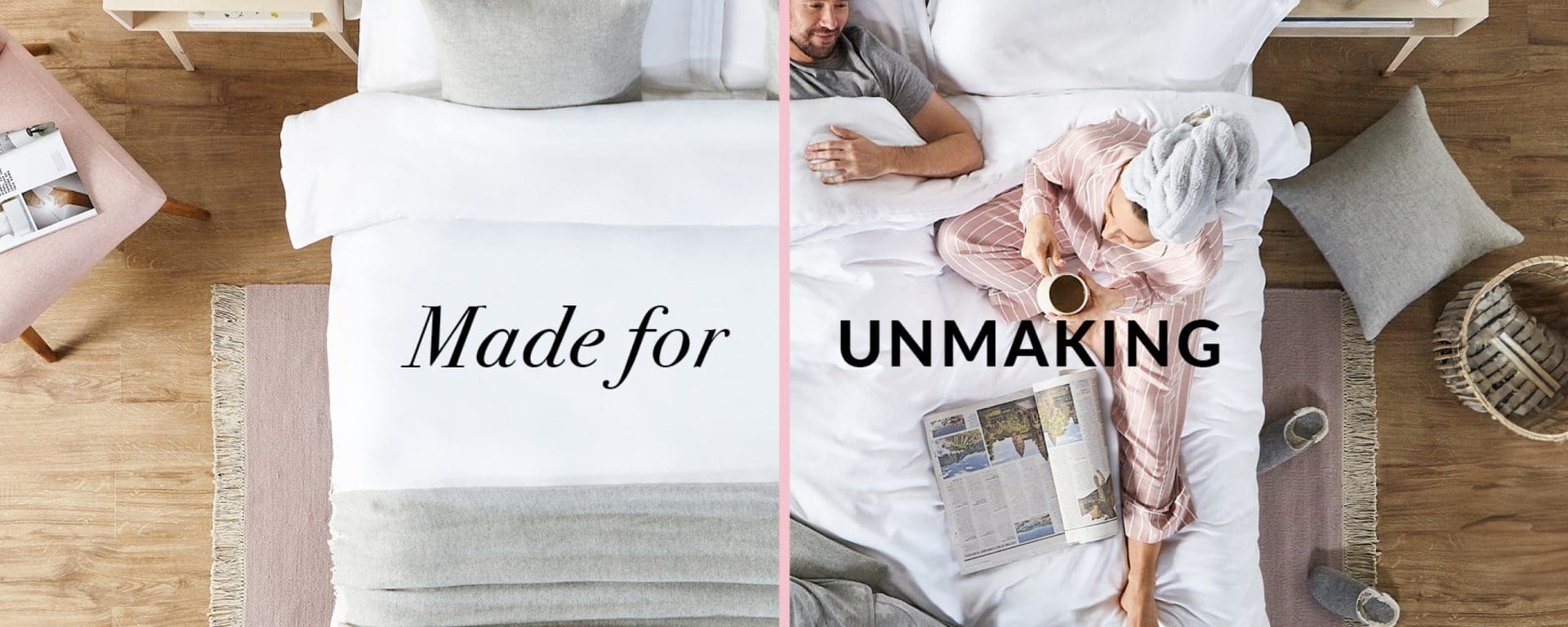 DUSK "Made for Unmaking" Advert screenshot - couple in bed