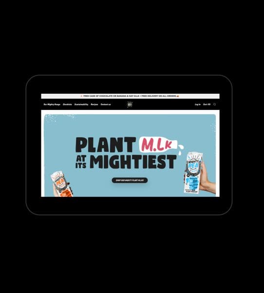 Mighty Pea Website on Tablet