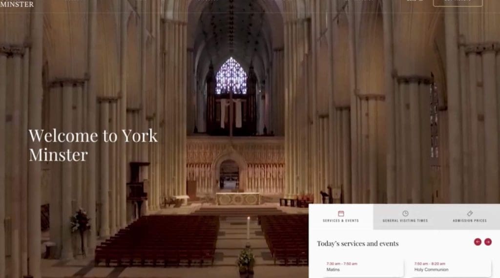 York Minster Website Homepage banner