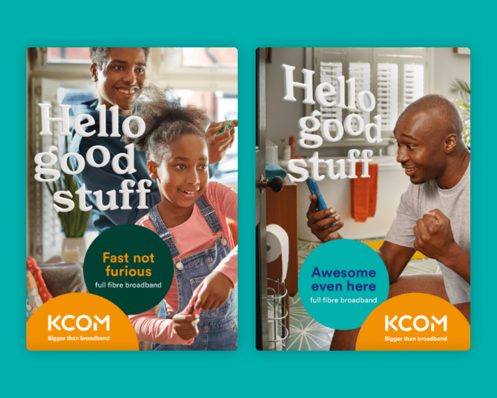 KCOM "Hello Good Stuff" 6 sheet adverts